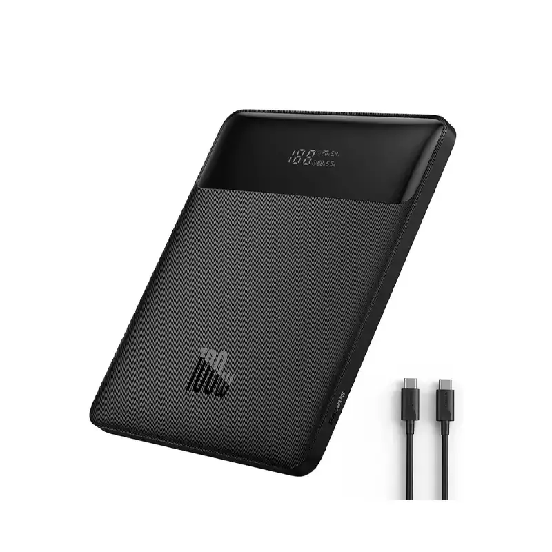 پاوربانک باسئوس مدل Blade High Power Digital Display Quick Charge Power Bank 20000mAh 100W Black به همراه کابل